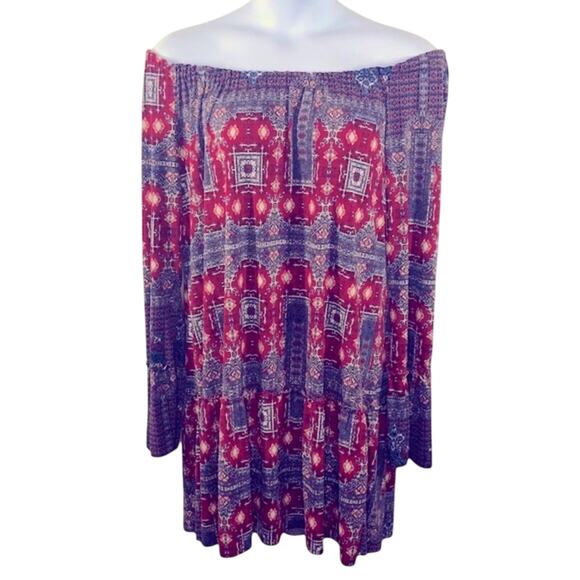 BCBGeneration Chili Pepper Off Shoulder Shift Dress Large - Picture 3 of 16